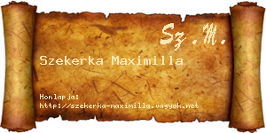 Szekerka Maximilla névjegykártya
